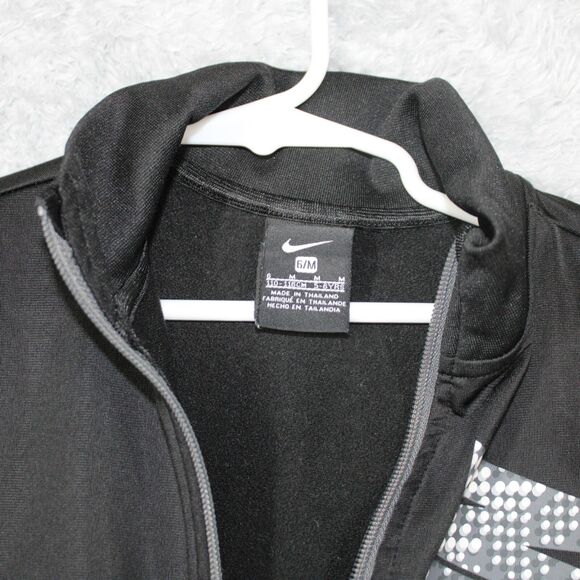 Boys Nike Jacket Size 6 Black And Grey Full Zip - Picture 2 of 5